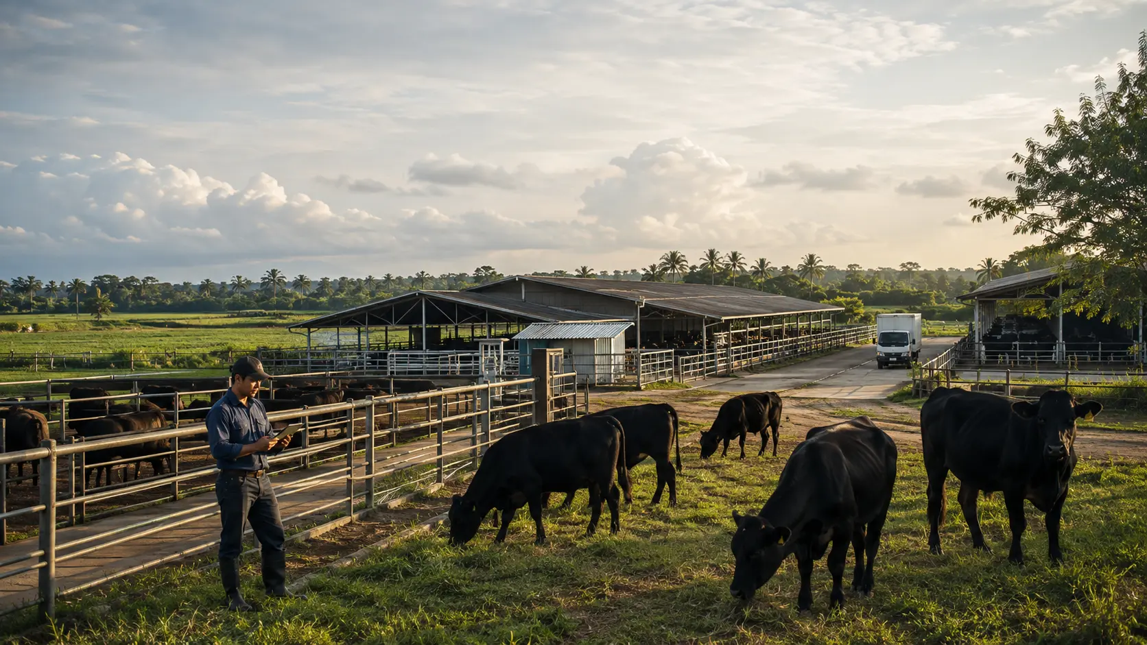 Cattle farm and operating facilities in Thailand